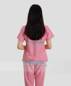 Bộ Scrubs Cổ Tim Màu Hồng Cao Cấp - Mã SC09