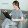 Bộ Scrubs Cổ Tim Màu Ghi Xám Cao Cấp - Mã SC05 (3)