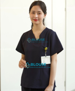Bộ Scrubs Cổ Tim Màu Xanh Than Cao Cấp - Mã SC10 (2)