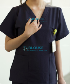 Bộ Scrubs Cổ Tim Màu Xanh Than Cao Cấp - Mã SC10 (4)