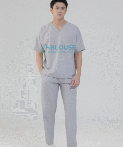 Áo Scrub Nam Cotton Hàn Cao Cấp – Màu Ghi (3)
