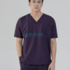 Áo Scrub Nam Cotton Hàn Cao Cấp – Màu Tím Đậm (1)