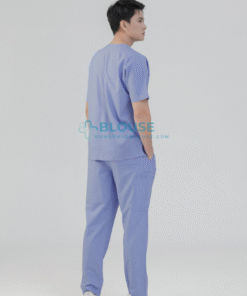 Áo Scrub Nam Cotton Hàn Cao Cấp – Màu Tím Nhạt (1)