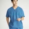 Áo Scrub Nam Cotton Hàn Cao Cấp – Màu Xanh Dương (2)