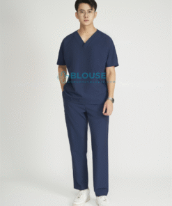 Áo Scrub Nam Cotton Hàn Cao Cấp – Màu xanh than (1)