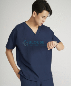 Áo Scrub Nam Cotton Hàn Cao Cấp – Màu xanh than (2)