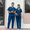 Bộ Quần Áo Scrubs Cổ Tim Màu Xanh Đoàn - Chất Vải Non Nhật