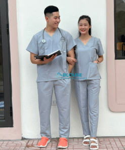Bộ Scrubs Màu Ghi Non Nhật
