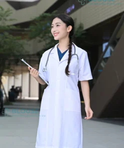 Áo Blouse Bác Sĩ Nữ Cộc Tay Cao Cấp1