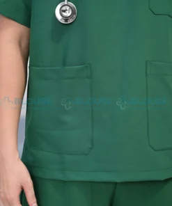 bộ quần áo scrubs cổ tim cao cấp cho nam màu xanh lá5