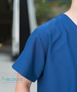 bộ quần áo scrubs cổ tim cao cấp cho nam màu xanh sẫm1