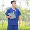 bộ quần áo scrubs cổ tim vải cotton hàn cao cấp cho nam2
