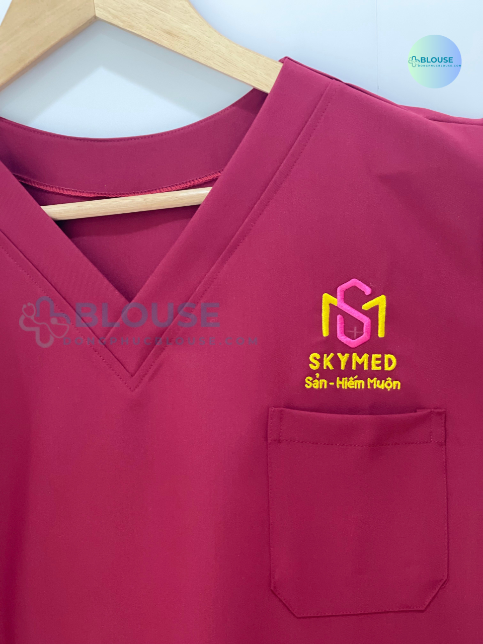 Đơn hàng thêu logo phòng khám sản hiếm muộn SKYMED