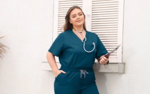 bộ quần áo scrubs cổ tim cao cấp dành cho người ngoại cỡ-big size max 100kg