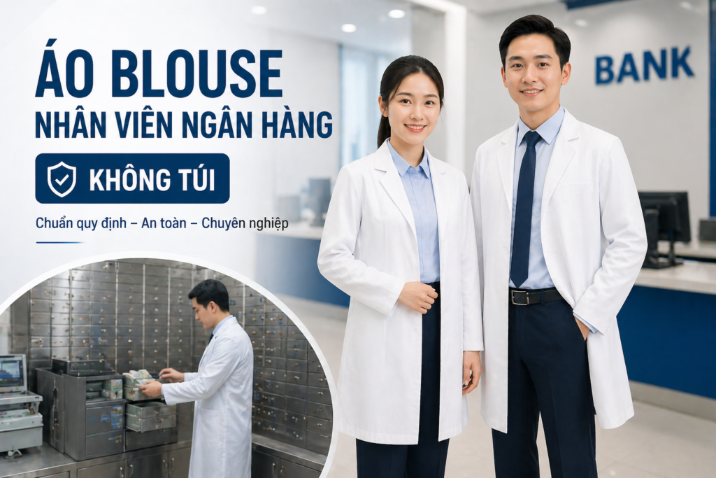 Áo blouse nhân viên ngân hàng không có túi- chuẩn quy định