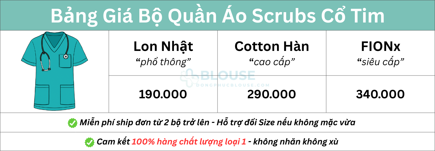 Bảng Giá Bộ Quần Áo Scrubs update mới nhất